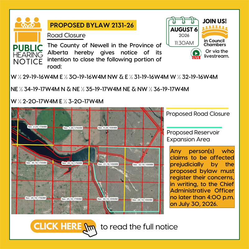 Public Hearing for Proposed Bylaw 2131-26 - Road Closure