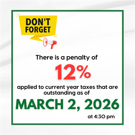 12% Tax Penalty on outstanding taxes as of March 2, 2026