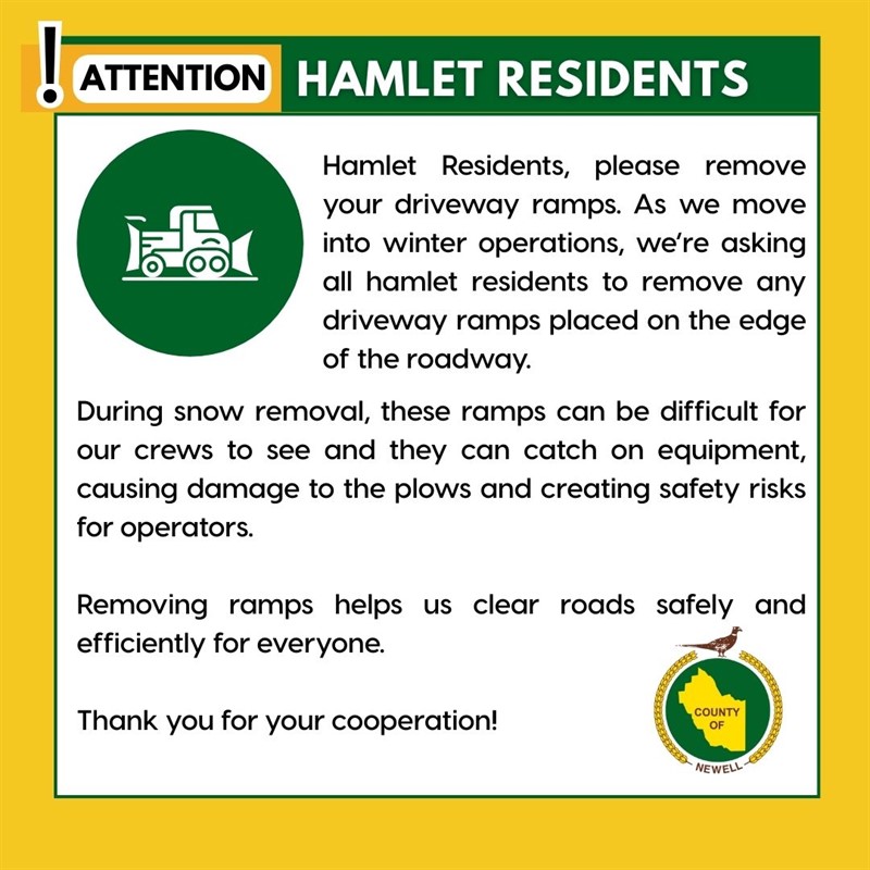 Hamlet Residents - Remove Driveway Ramps