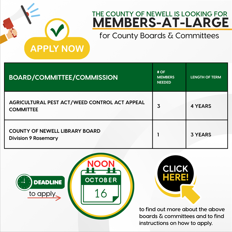 Applications are Open for Members-at-Large for County Boards & Committees